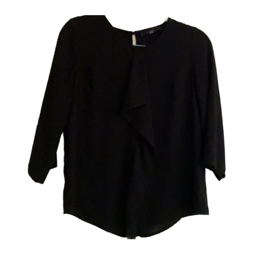 F21 black Ruffled top Sz S